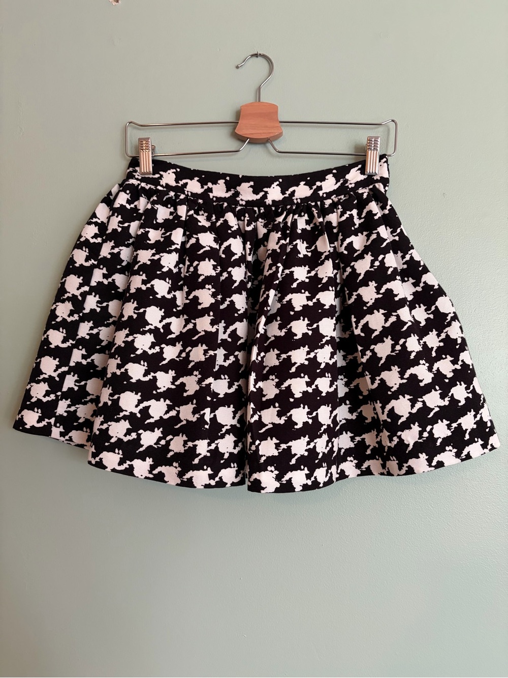 Partyskirts by Skot Houndstooth Silk Mini Skirt M Coquette Preppy Dark Academia